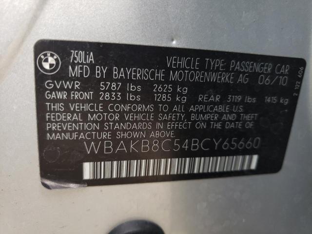 WBAKB8C54BCY65660 - 2011 BMW ALPINA B7 LI SILVER photo 12