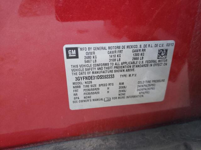 3GYFNDE31DS592233 - 2013 CADILLAC SRX PERFORMANCE COLLECTION Rouge photo 12