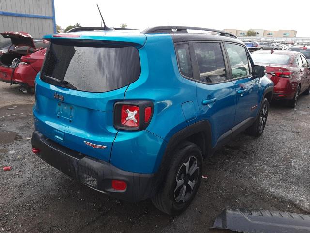 ZACNJDC14MPN23811 - 2021 JEEP RENEGADE TRAILHAWK TEAL photo 3