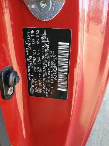 KMHDH6AE7DU011515 - 2013 HYUNDAI ELANTRA CO GS RED photo 12