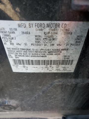 2FMDK36C28BA69468 - 2008 FORD EDGE SE BLACK photo 12