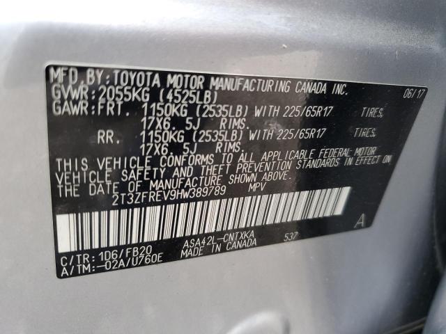2T3ZFREV9HW389789 - 2017 TOYOTA RAV4 LE SILVER photo 13