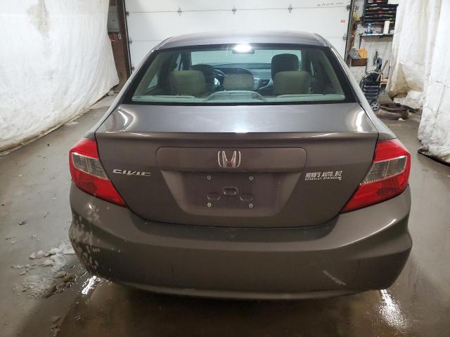 19XFB2F5XCE379992 - 2012 HONDA CIVIC LX GRAY photo 6