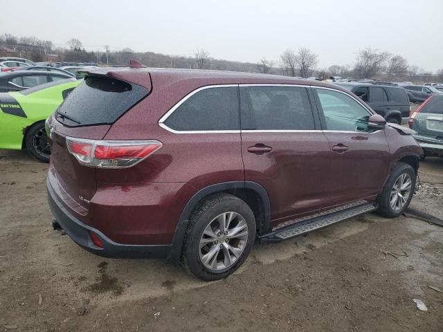 5TDBKRFH8FS164462 - 2015 TOYOTA HIGHLANDER LE BURGUNDY photo 3