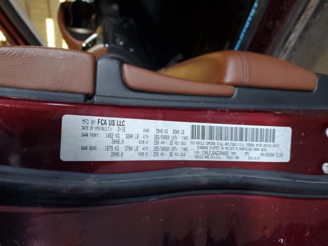 1C4RJFJG4GC340022 - 2016 JEEP GRAND CHER SUMMIT RED photo 14