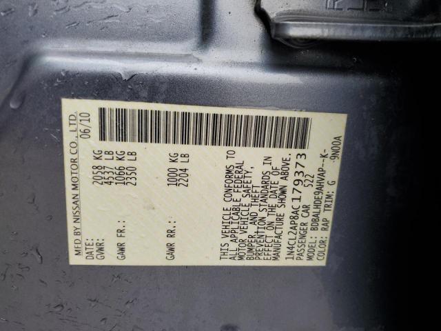 1N4CL2AP8AC179373 - 2010 NISSAN ALTIMA HYBRID BLUE photo 12