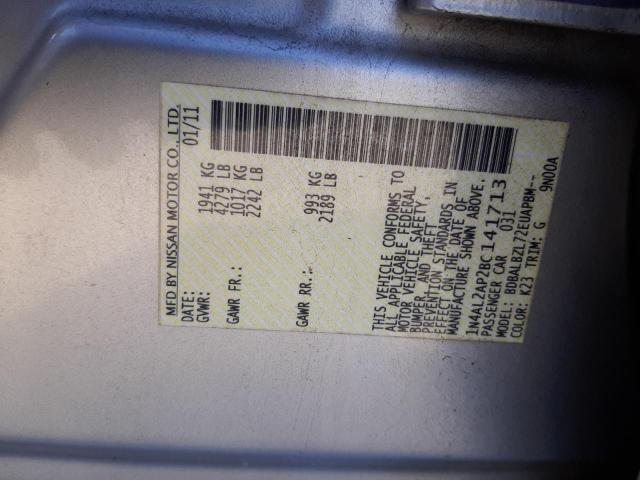 1N4AL2AP2BC141713 - 2011 NISSAN ALTIMA BAS SILVER photo 13