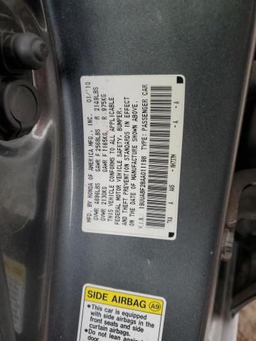 19UUA8F28AA011198 - 2010 ACURA TL GRAY photo 12