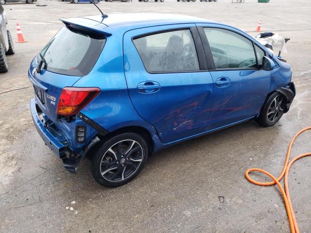 VNKKTUD34FA021391 - 2015 TOYOTA YARIS BLUE photo 3