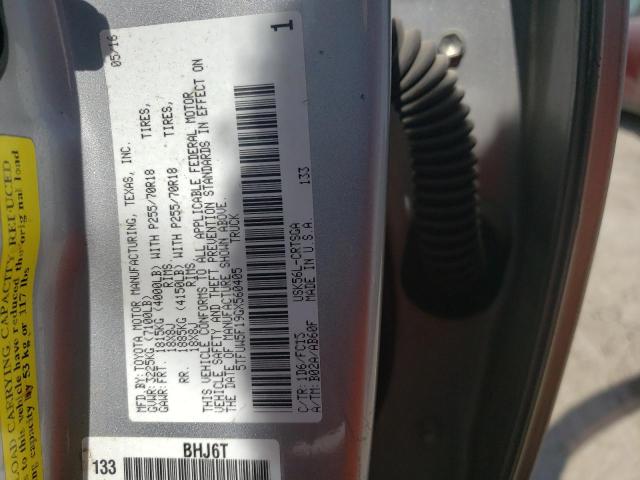 5TFUW5F19GX560405 - 2016 TOYOTA TUNDRA DOUBLE CAB SR/SR5 SILVER photo 13