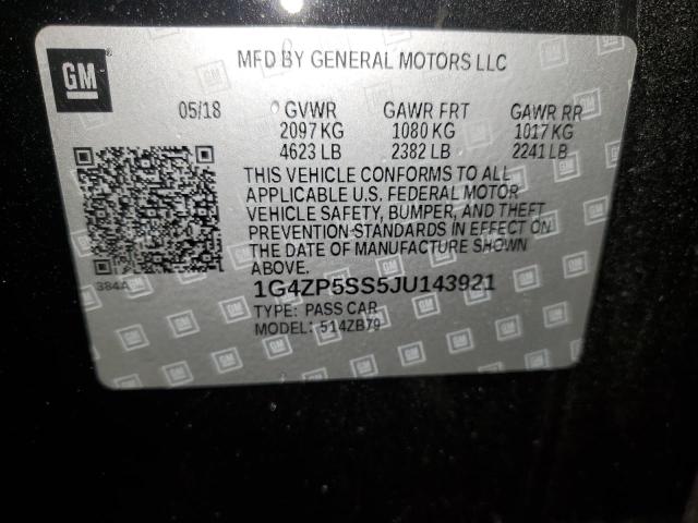 1G4ZP5SS5JU143921 - 2018 BUICK LACROSSE ESSENCE 黑色 照片 12