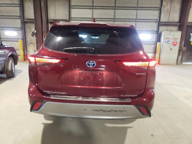 5TDEBRCH2MS021652 - 2021 TOYOTA HIGHLANDER HYBRID PLATINUM MAROON photo 6