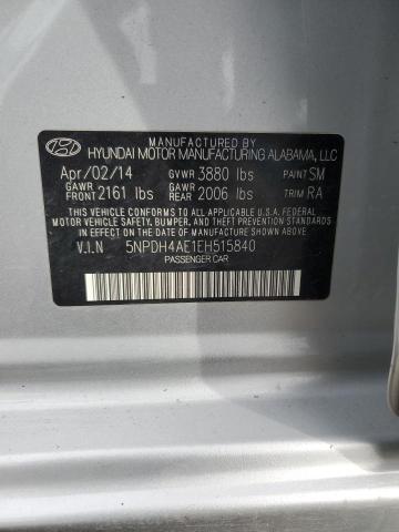 5NPDH4AE1EH515840 - 2014 HYUNDAI ELANTRA SE SILVER photo 12