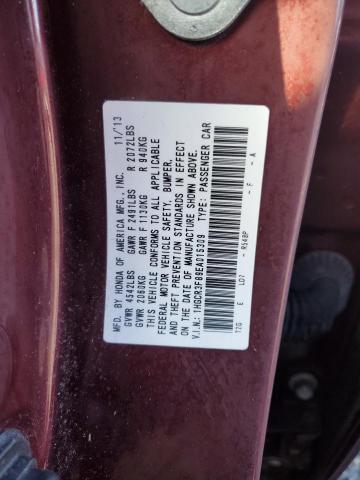 1HGCR3F89EA015309 - 2014 HONDA ACCORD EXL MAROON photo 13