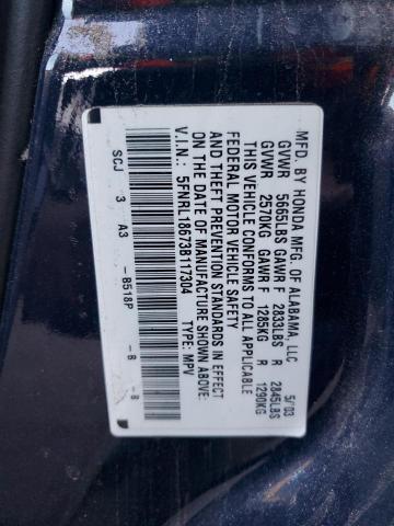 5FNRL18673B117304 - 2003 HONDA ODYSSEY EX BLUE photo 13