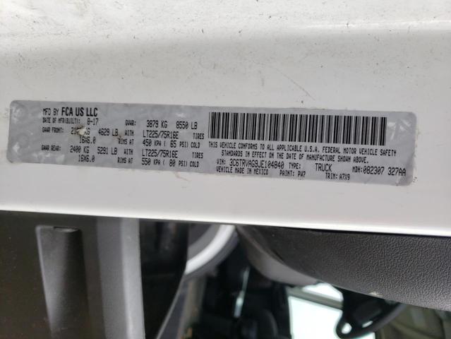 3C6TRVAG9JE104840 - 2018 RAM PROMASTER 1500 STANDARD WHITE photo 13