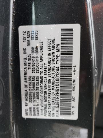 5J6TF2H51DL001244 - 2013 HONDA CROSSTOUR EXL ნაცრისფერი ფოტო 13