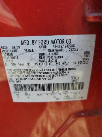 2FMDK3KC0ABA41227 - 2010 FORD EDGE LIMITED RED photo 13