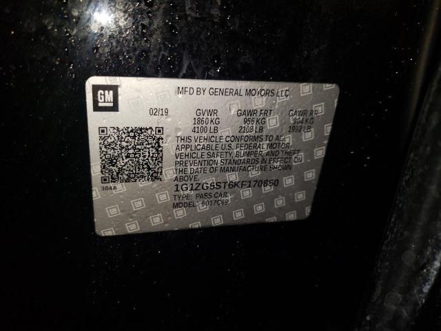 1G1ZG5ST6KF170850 - 2019 CHEVROLET MALIBU RS BLACK photo 12