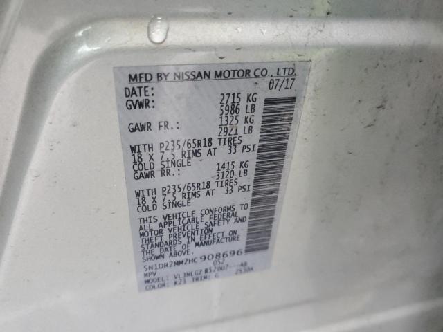 5N1DR2MM2HC908696 - 2017 NISSAN PATHFINDER S 银色 照片 13