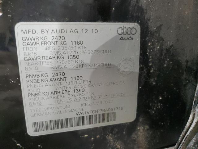 WA1VFCFP7BA061718 - 2011 AUDI Q5 PRESTIGE 黑色 照片 12