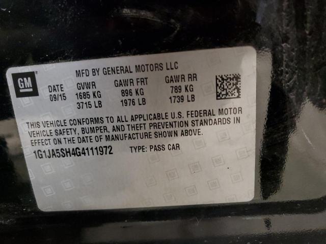 1G1JA5SH4G4111972 - 2016 CHEVROLET SONIC LS BLACK photo 13