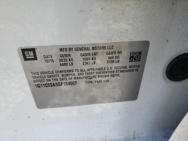 1G11C5SA3GF164907 - 2016 CHEVROLET MALIBU LIM LT 白色 照片 12