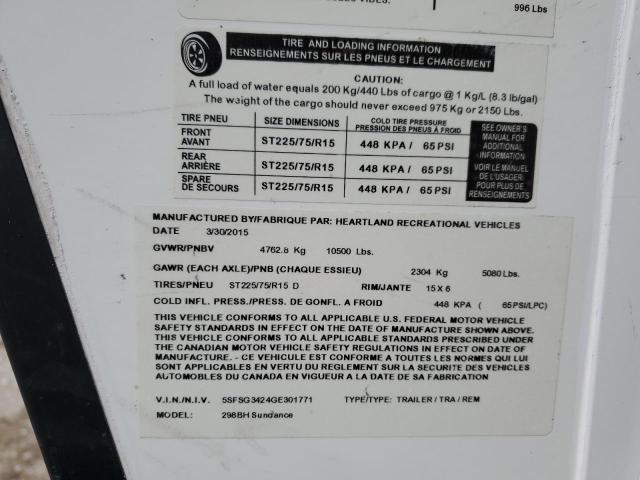 5SFSG3424GE301771 - 2016 HEARTLAND SUNDANCE Ağ foto 10