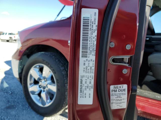 1C6RR6GT3ES407197 - 2014 RAM 1500 SLT BURGUNDY photo 12