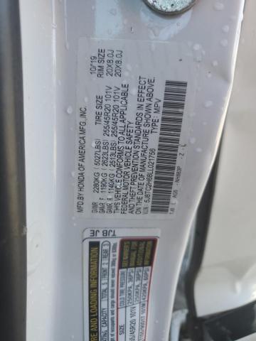 5J8TC2H68LL021756 - 2020 ACURA RDX A-SPEC WHITE photo 13