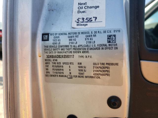3GNBAADB2AS580117 - 2010 CHEVROLET HHR LS 银色 照片 12