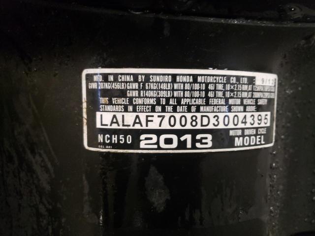 LALAF7008D3004395 - 2013 HONDA NCH50 BLACK photo 10