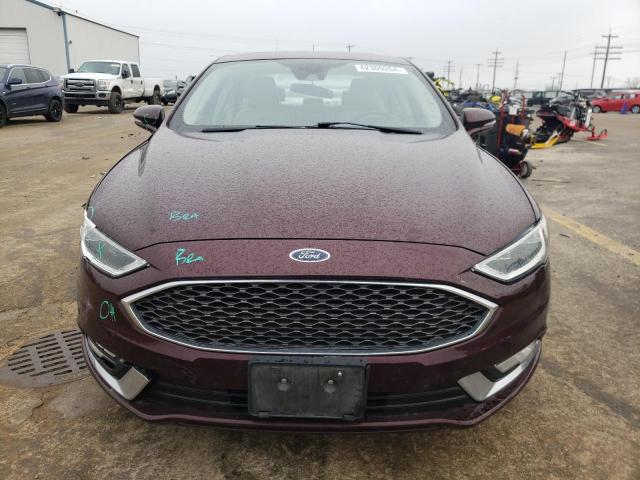 3FA6P0D9XHR267694 - 2017 FORD FUSION TITANIUM RED photo 5