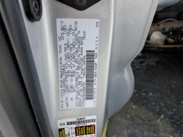 5TFUX4EN6DX020193 - 2013 TOYOTA TACOMA ACCESS CAB ვერცხლისფერი ფოტო 12