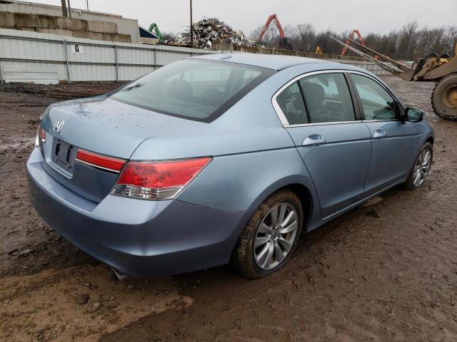 1HGCP2F80BA126309 - 2011 HONDA ACCORD EXL BLUE photo 3