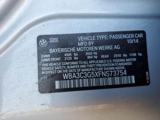 WBA3C3G5XFNS73754 - 2015 BMW 320 I XDRIVE SILVER photo 12