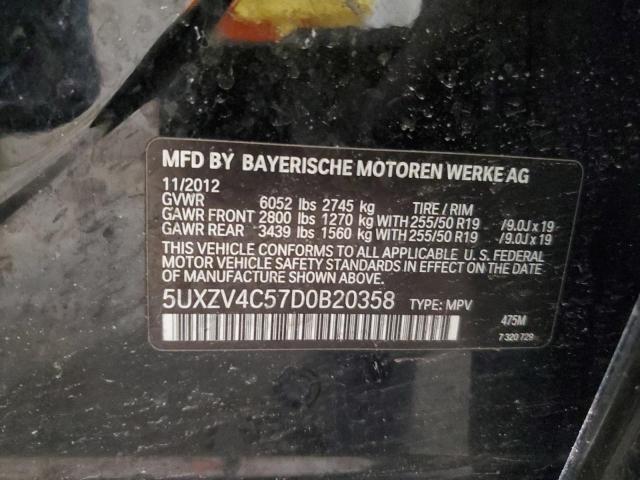 5UXZV4C57D0B20358 - 2013 BMW X5 XDRIVE35I BLACK photo 13