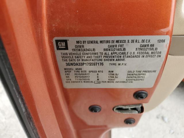 3GNDA33P17S597176 - 2007 CHEVROLET HHR LT ORANGE photo 12