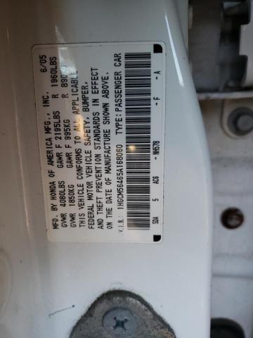 1HGCM56465A168060 - 2005 HONDA ACCORD LX WHITE photo 12