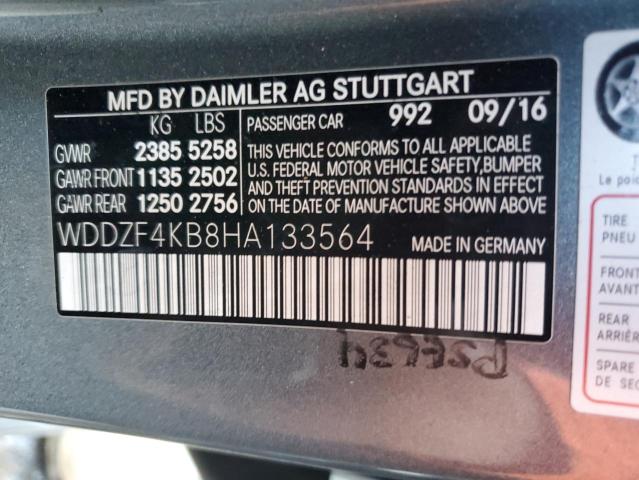 WDDZF4KB8HA133564 - 2017 MERCEDES-BENZ E 300 4MATIC GRAY photo 12