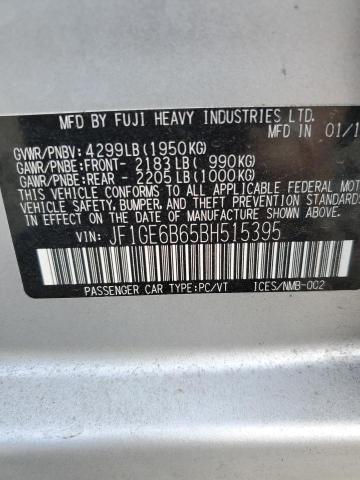 JF1GE6B65BH515395 - 2011 SUBARU IMPREZA 2.5I PREMIUM SILVER photo 12