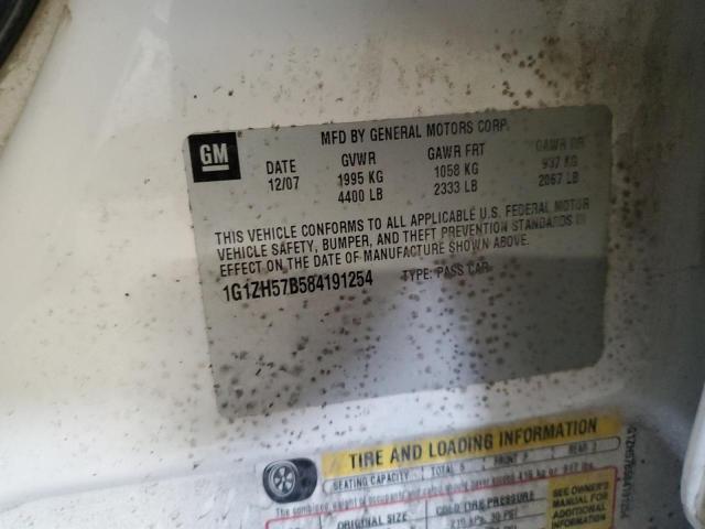 1G1ZH57B584191254 - 2008 CHEVROLET MALIBU 1LT WHITE photo 12