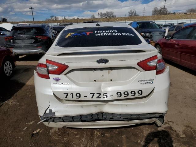 3FA6P0RU2ER146456 - 2014 FORD FUSION TITANIUM HEV WHITE photo 6