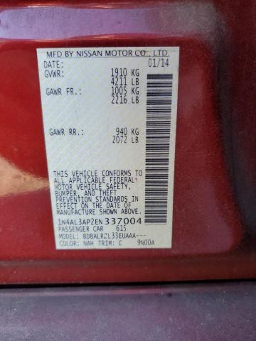 1N4AL3AP2EN337004 - 2014 NISSAN ALTIMA 2.5 RED photo 12