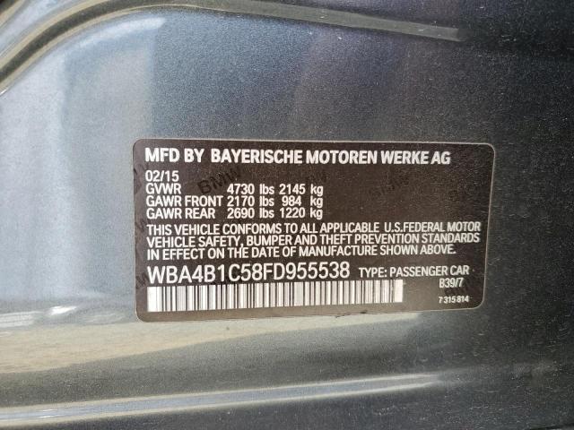 WBA4B1C58FD955538 - 2015 BMW 435 I GRAN COUPE CHARCOAL photo 12