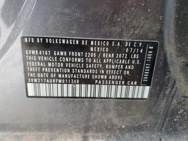 3VW217AU8FM011718 - 2015 VOLKSWAGEN GOLF GRAY photo 13
