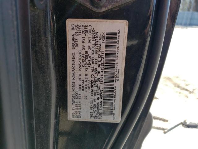 5TBRT34151S173717 - 2001 TOYOTA TUNDRA ACCESS CAB შავი ფოტო 13