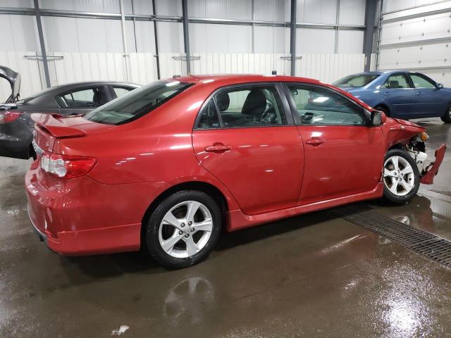 2T1BU4EE8CC896079 - 2012 TOYOTA COROLLA BASE RED photo 3