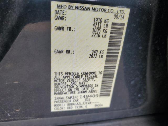 1N4AL3AP1FC149409 - 2015 NISSAN ALTIMA 2.5 CHARCOAL photo 12