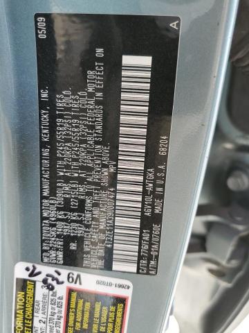 4T3ZE11A39U007474 - 2009 TOYOTA VENZA BLUE photo 14